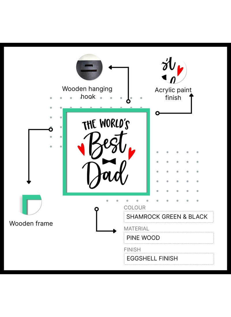 Chalk My Theme The Worlds Best Dad Quote 3D Laser Cut Letters Wooden Frame Wall Art For Home Decor Gift For Dad Ideal For Birthday Anniversary Mens Day Fathers Day