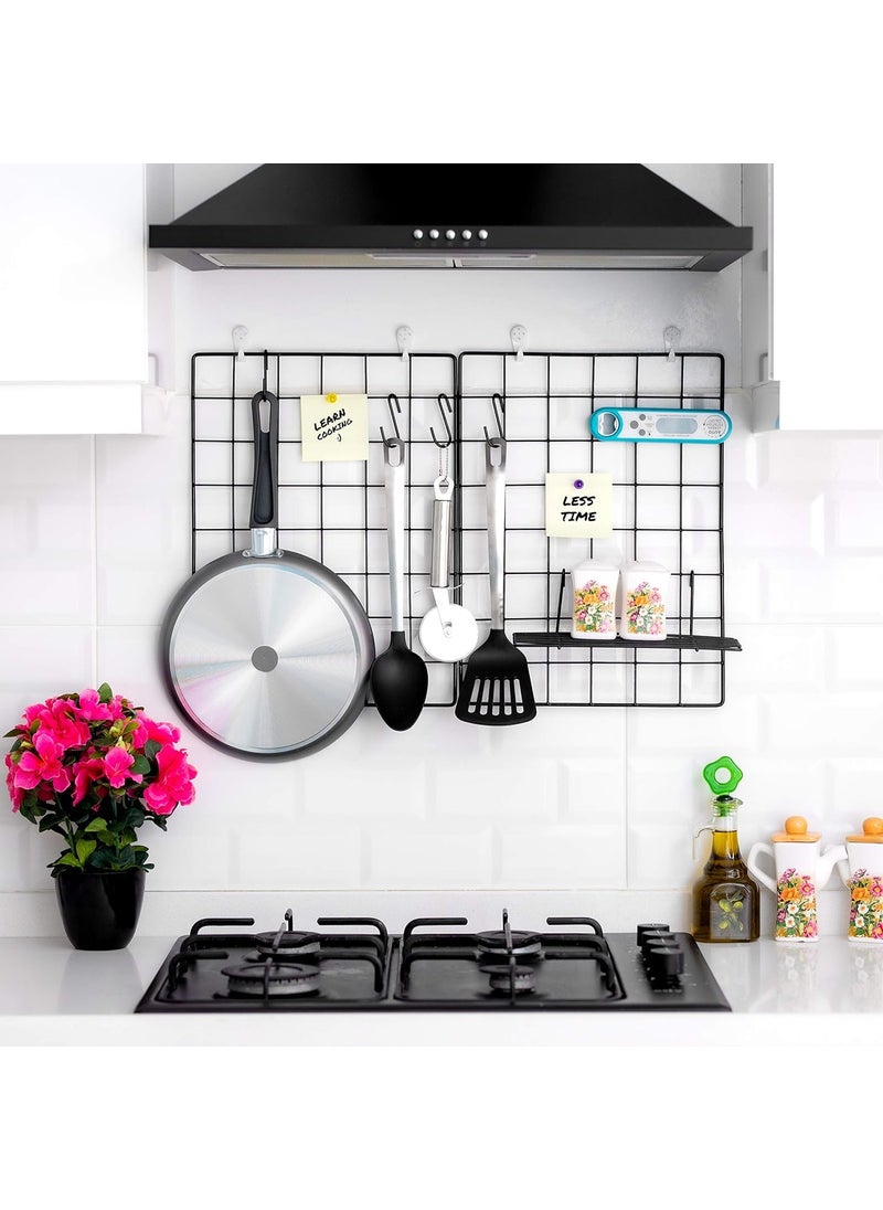 GreenUniverse Grid Photo Frame for Wall Clip Holder Photo Frame decorative wall hangers Multi Functional Creative Mesh Wall GridPackage 1pc Frame black 40cm x 40cm