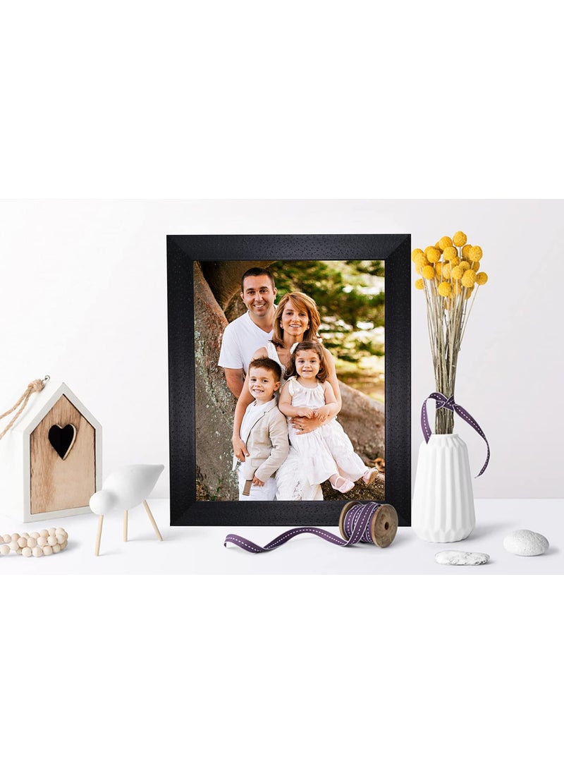 KDM HOME DECOR Photo frame 10x12 Inch Black Dot Color Flexible Glass Synthetic Wood HangingTable Top Modern Photo Frame for Wall Decoration