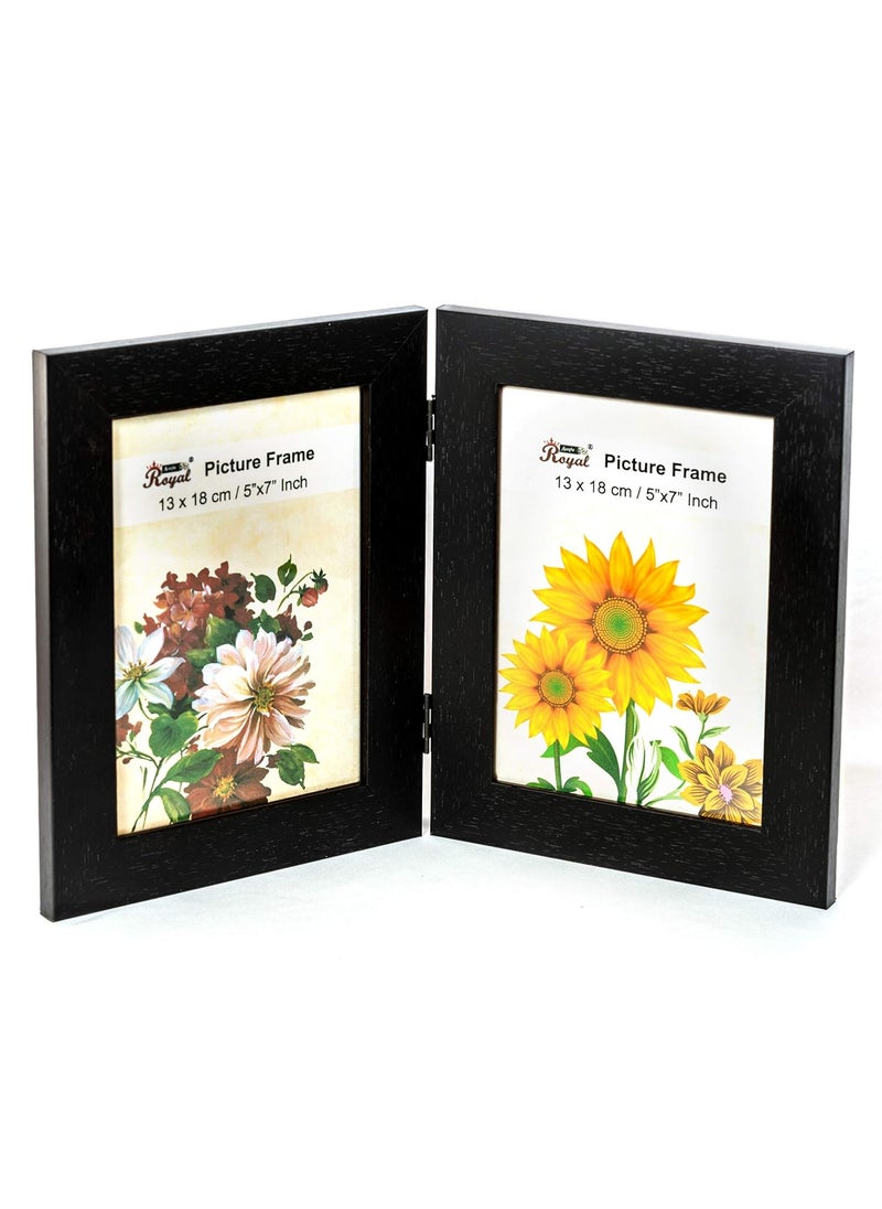 AJANTA ROYAL Synthetic Wood Table Photo Frame Black_5 X 7 Inch DWDT0253A