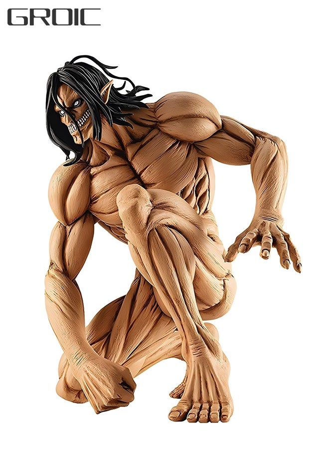 Attack on Titan Figure Anime Figure Eren Yeager Action Figure Model Toy for Office Decorations, Birthday Gifts, Collectibles Statue Anime Squatting Figure