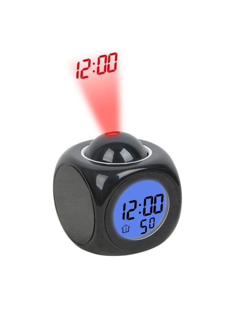 KIDINGTON Designs Digital LCD Voice Talking Function LED WallCeiling Projection AlarmSnoozeTemperature Display 12hr24hr Bedside Alarm Clock Multicolor