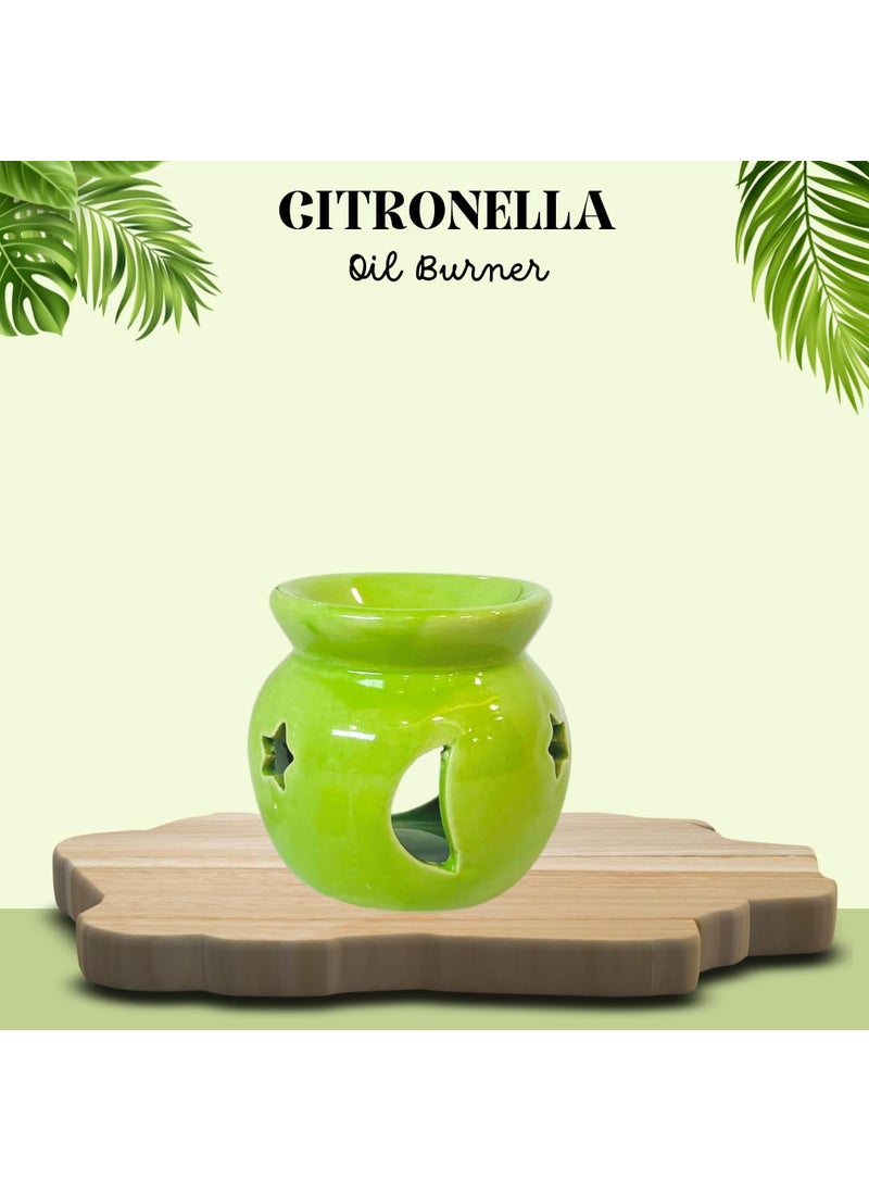 Sim Ross Citronella AntiMosquito Oil Burner Natural Herbal Citronella Burner Fragrance Oil 10ml Tea Light Candles Pack of 1