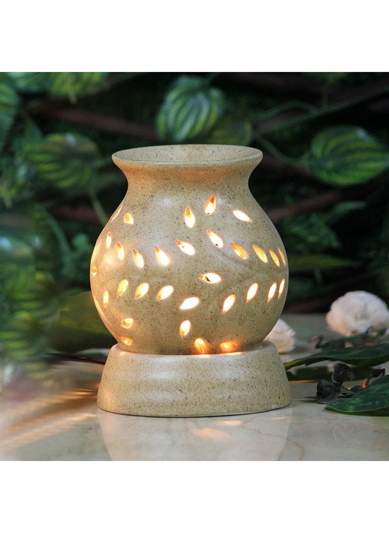 Electric Ceramic Oil Burner and Aroma Diffuser with Bulb Enhance Your Home Ambiance with Soothing Fragrances Perfect for Meditation Yoga and Relaxation Durable and HeatResistant Material