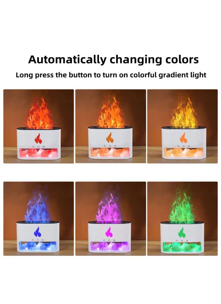 Seadra New Flame Humidifier Aromatherapy Machine Crystal Salt Stone Colorful Atmosphere White