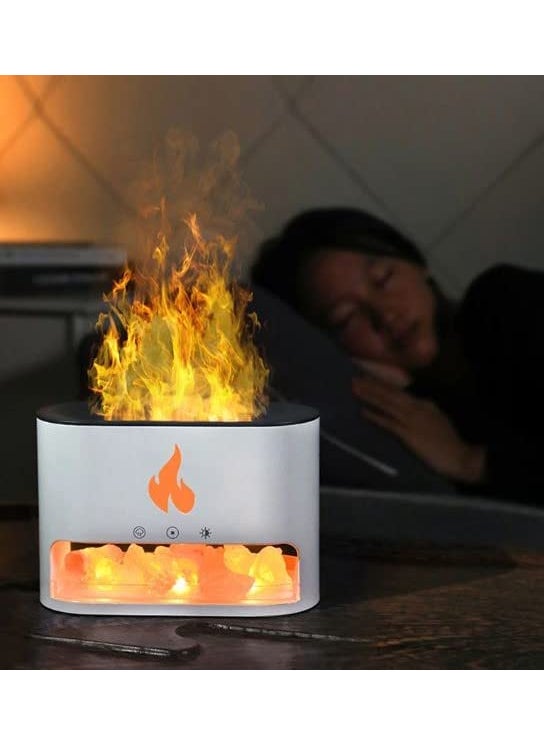 Seadra New Flame Humidifier Aromatherapy Machine Crystal Salt Stone Colorful Atmosphere White