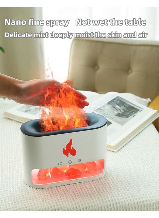 Seadra New Flame Humidifier Aromatherapy Machine Crystal Salt Stone Colorful Atmosphere White