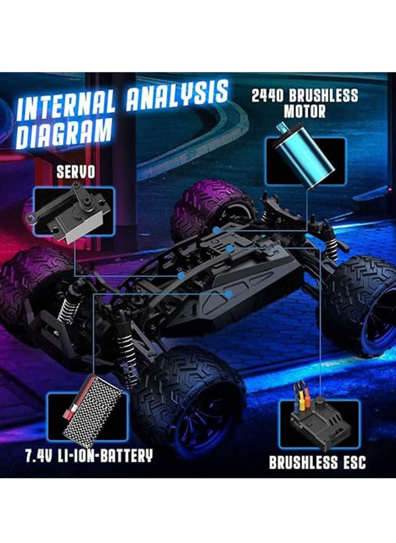 1/14 Scale XTREME SPEED 9002E All-Terrain 4WD RC Car – 40km/h High-Speed Brushless Motor, 2.4GHz Remote Control, Waterproof Off-Road Racing Truck for Adults & Kids – Hobby Grade with Metal Shocks, Anti-Slip Tires & Dual Differentials