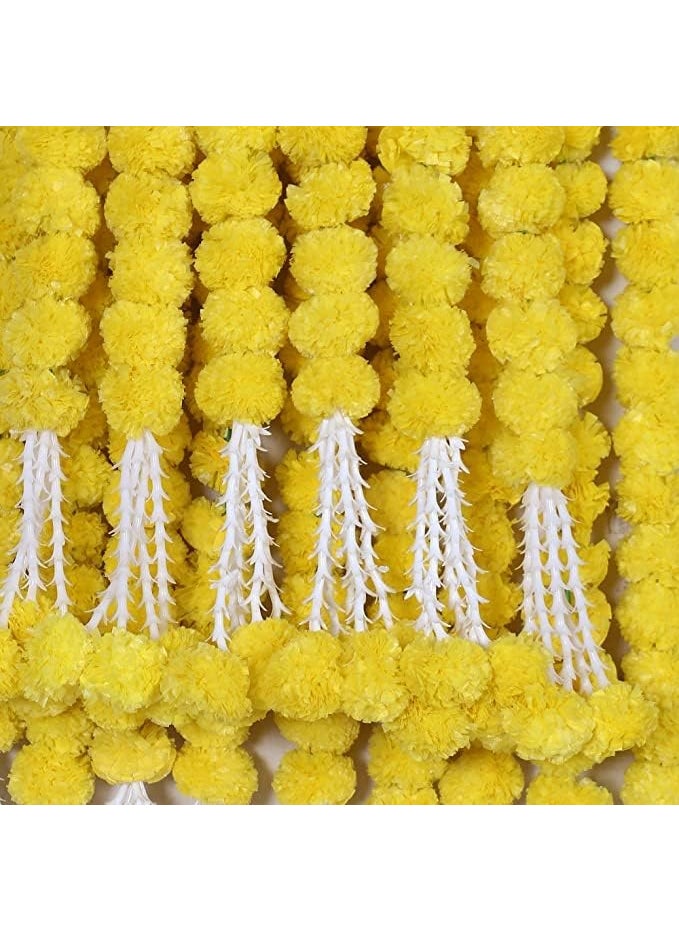 Sellplus Backdrop Setup for Mehndi haldi Marrige Pooja ganpati Home Decoration Combo of Marigold Strings Set 7