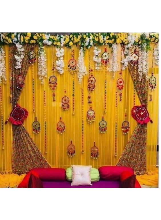 Sellplus Backdrop Setup for Mehndi haldi Marrige Pooja ganpati Home Decoration Set 59