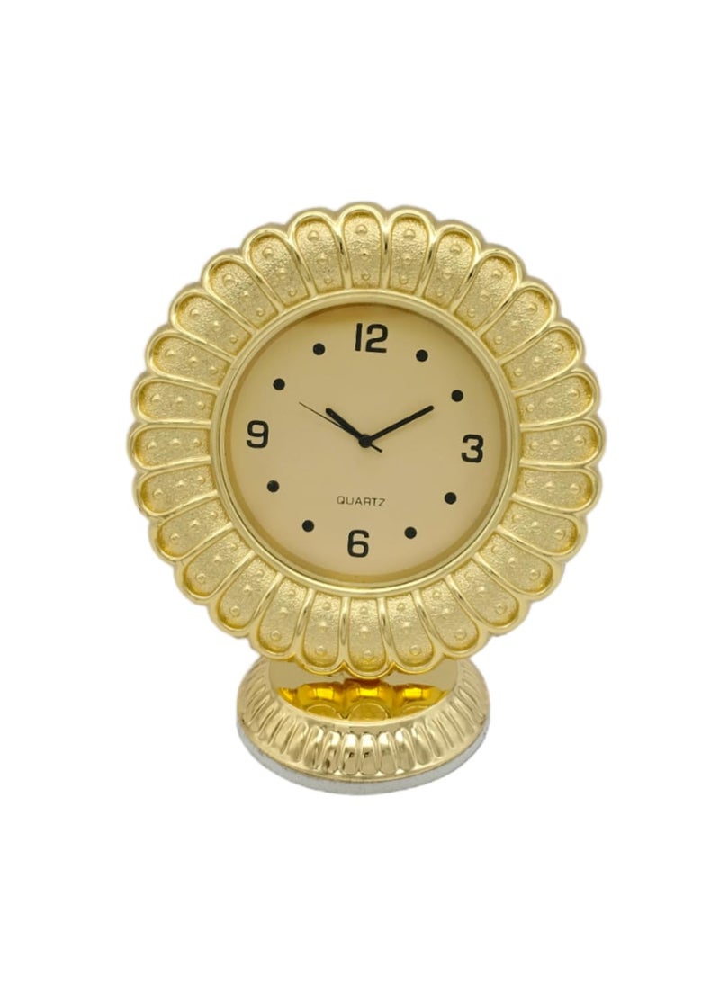 NXZ Golden Sun Flower Shape Table Clock for Office and for Gift Purpose