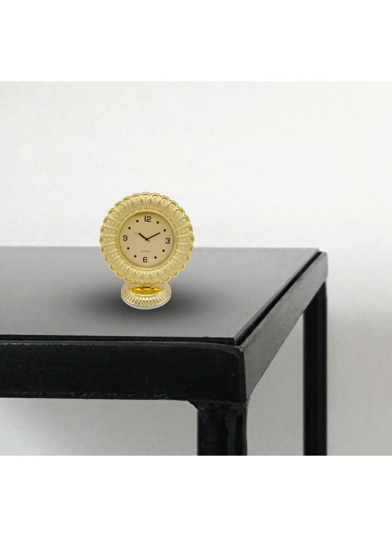 NXZ Golden Sun Flower Shape Table Clock for Office and for Gift Purpose