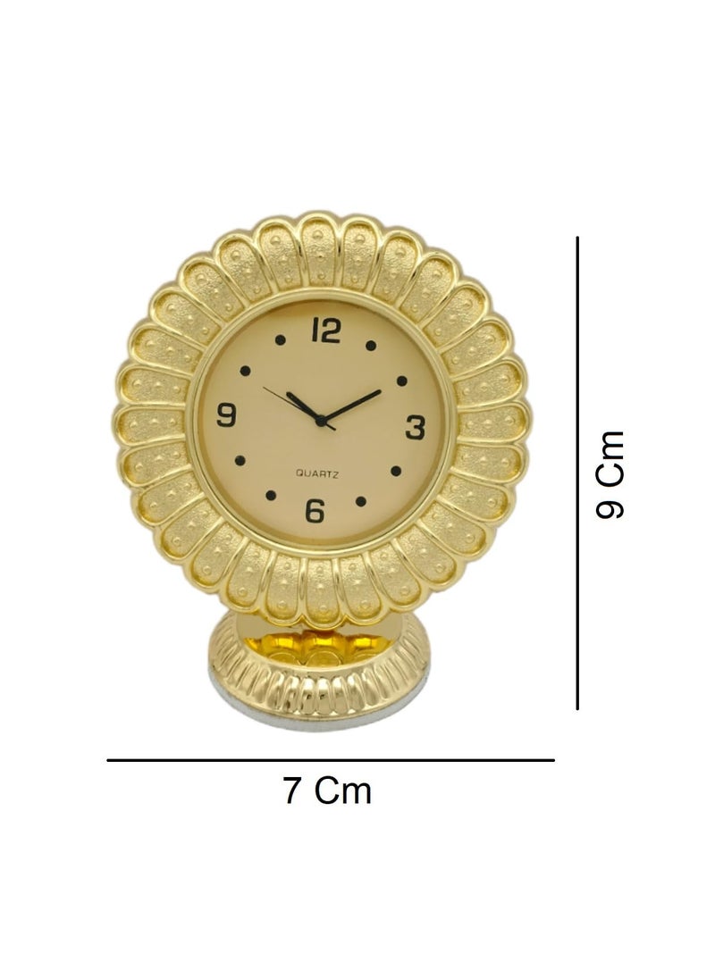 NXZ Golden Sun Flower Shape Table Clock for Office and for Gift Purpose