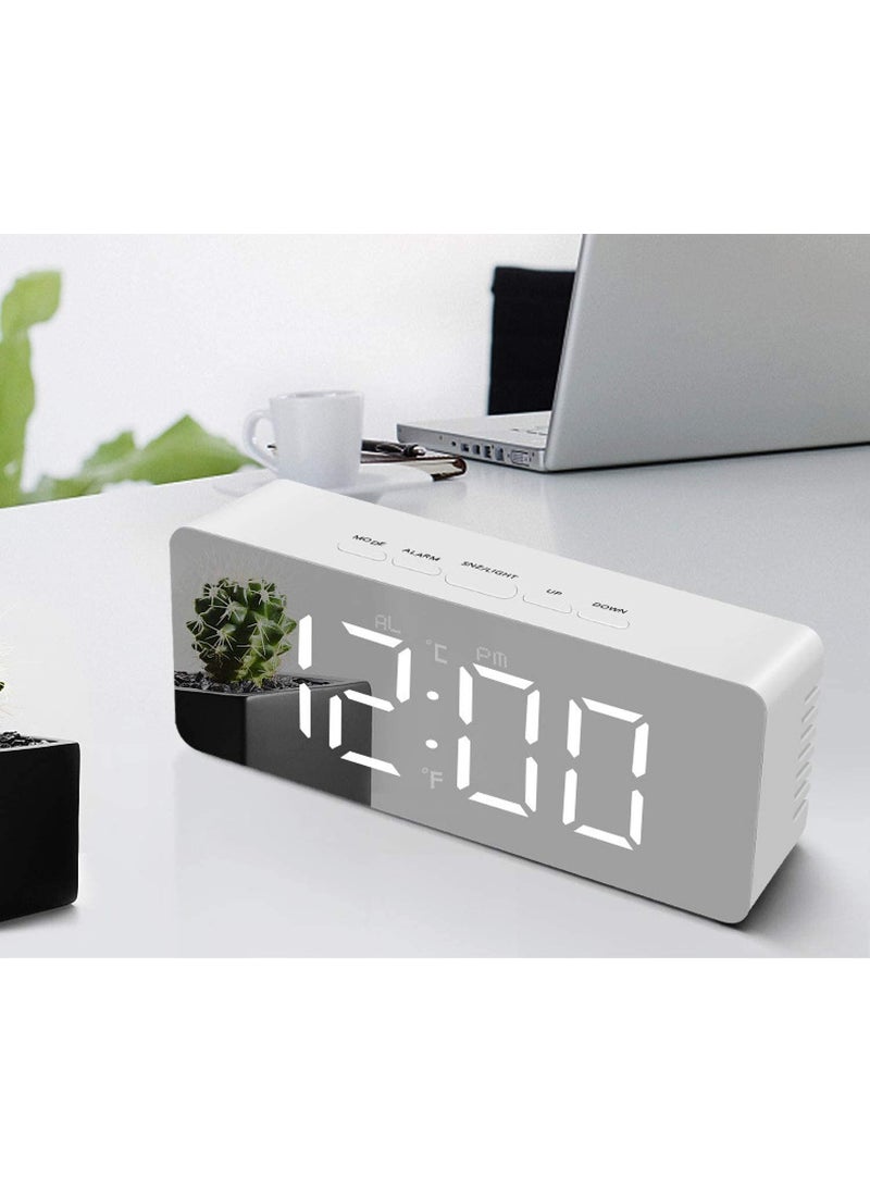 DPISZONE Digital Smart Back Light Table Mirror Alarm Clock with Sensor Date and Temperature for Office Home Bedroom Travel