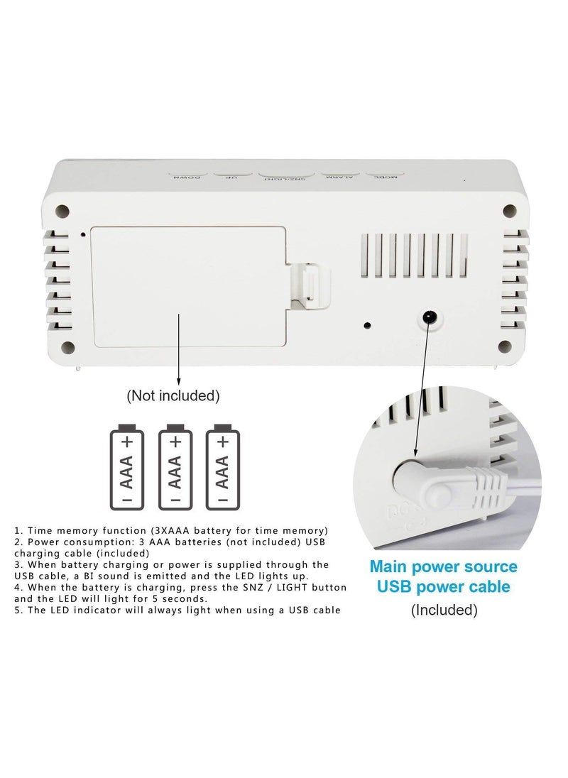 DPISZONE Digital Smart Back Light Table Mirror Alarm Clock with Sensor Date and Temperature for Office Home Bedroom Travel