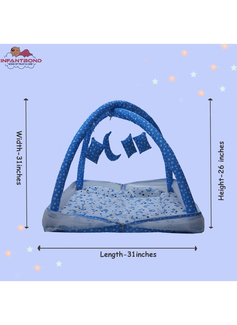 Infantbond New Born Baby Bedding Play Gym Mattress with Net Sleeping Bag 06 Months Pack of 2 Blue Moon