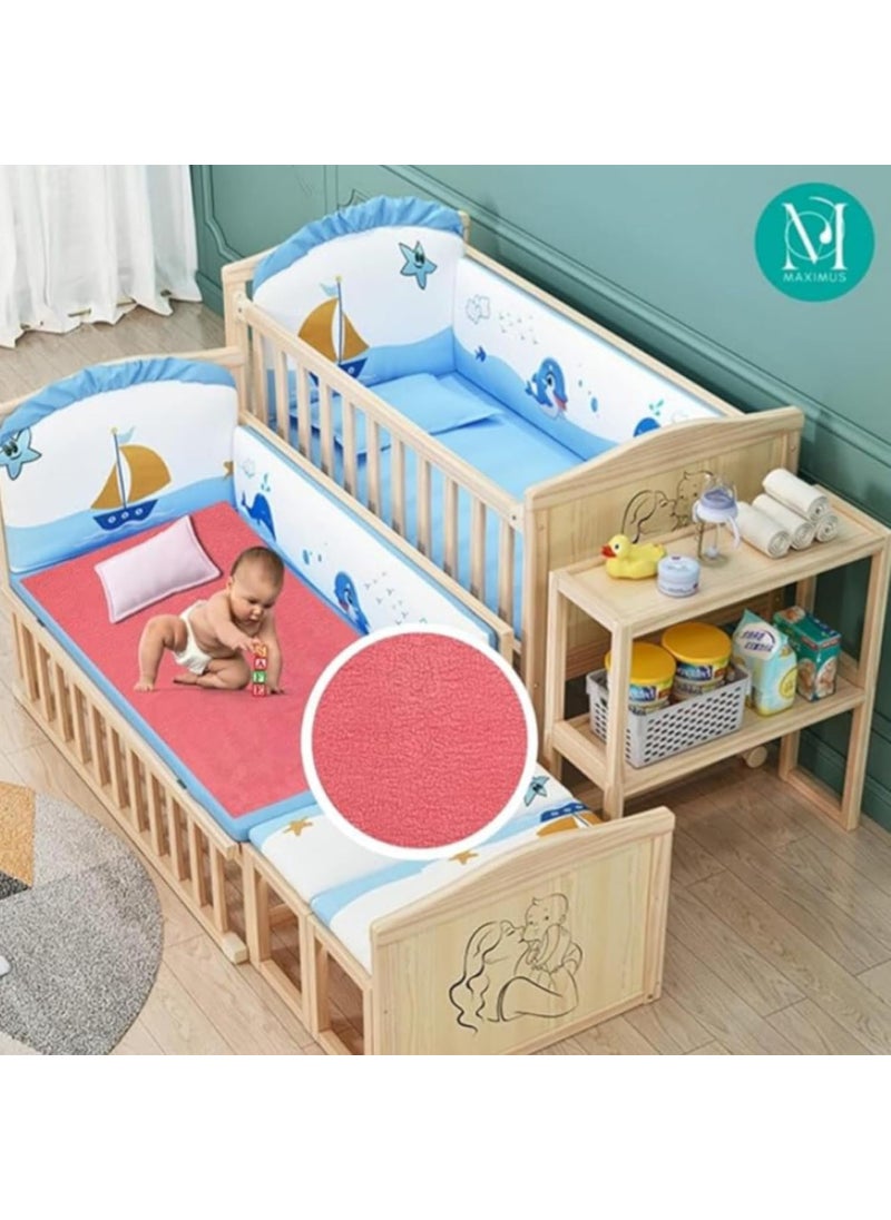 MAXIMUS Waterproof Quick Dry Sheet for Baby Bed Dry Pad Baby Bed Protector Sheet for Toddler Children Large 140cm x 100cm Blue