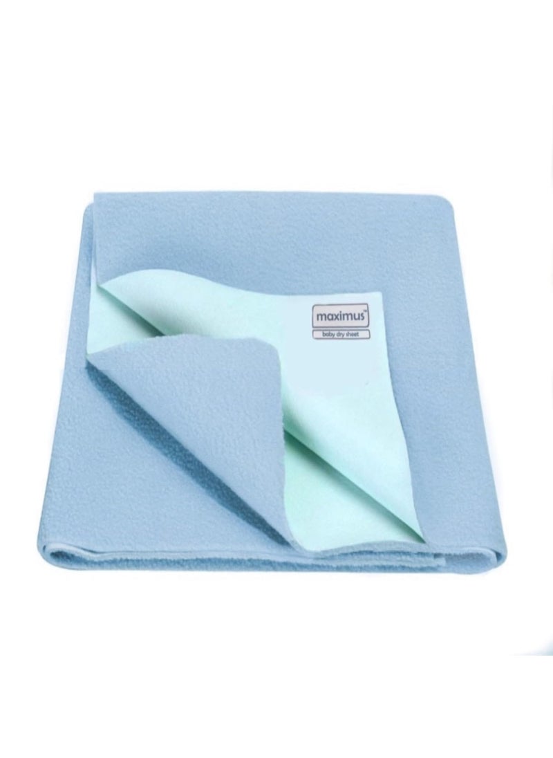 MAXIMUS Waterproof Quick Dry Sheet for Baby Bed Dry Pad Baby Bed Protector Sheet for Toddler Children Large 140cm x 100cm Blue