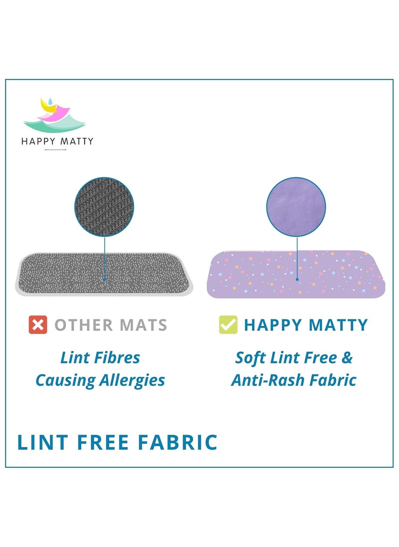 Happy Matty Polyester Babys Extra Absorbent Quick Dry Sheet Playmat Waterproof Reusable Washable Colourful Soft Comfortable Best for Gifting Lint Free FabricS Mattress Crib Protector MediumStar