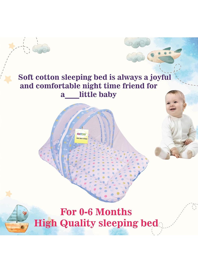 Kwitchy Baby Bed New Born Baby Bedding Set Sleeping Bag Mattress Carry Bags Nest Bed Waterproof Sheets Net Bed Combo Set Gift Pack Essentials 06 Months Blue