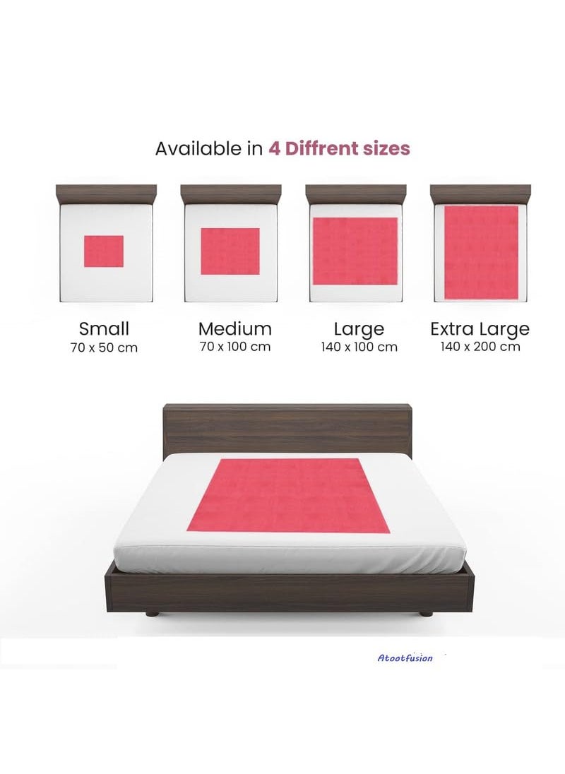 ATOOTFUSION Waterproof Quick Dry Sheet for Baby Baby Bed Protector Washable Mattress Protector Large140x100 cm Pack of 1 Dark Blue Maroon Lite Blue