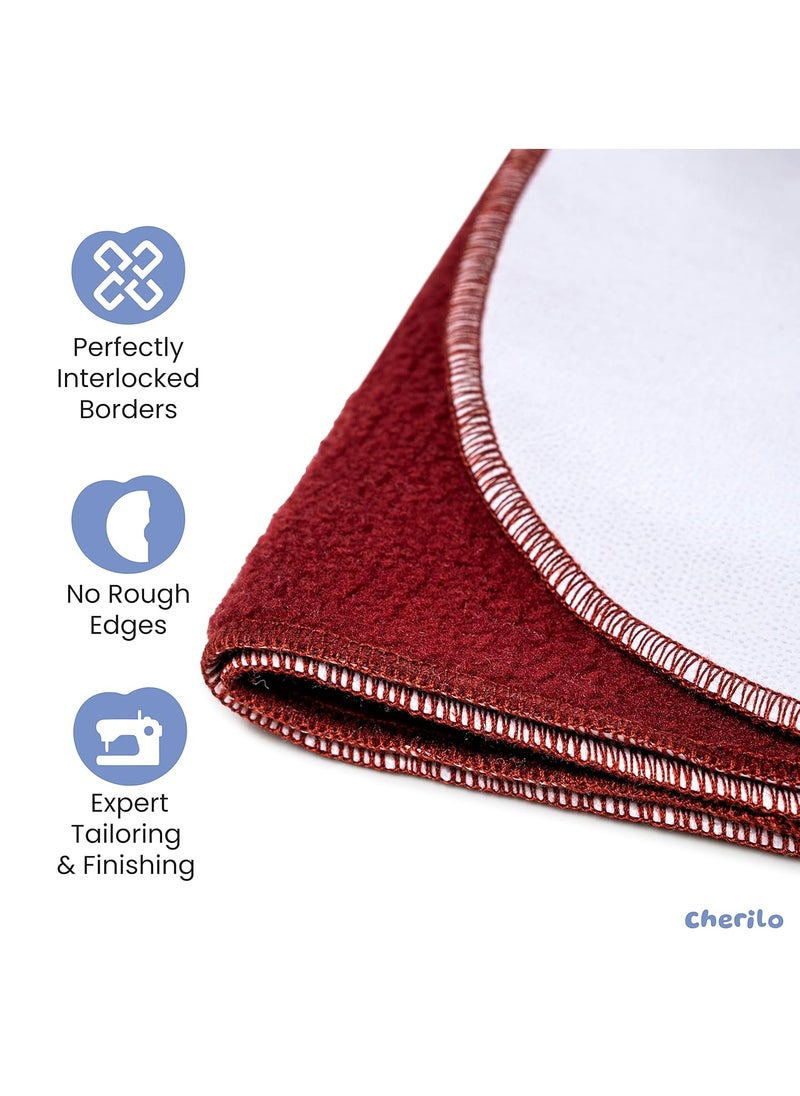 Cherilo Waterproof Reusable Baby Dry Sheet Medium Size 70 X 100cm Pack of 3 Maroon Pista Green Sky Blue
