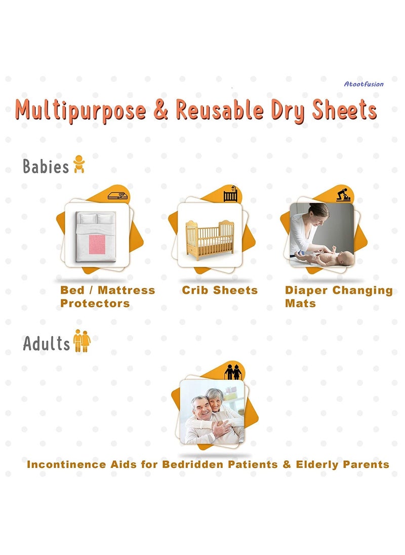 Soft Water Proof Baby Dry SheetBed ProtectorReusable Bed Underpad Waterproof Bed Pad Pee Pad Perfect for Kids Adults The Elderly Extra Large 220 x 140 cm Pink