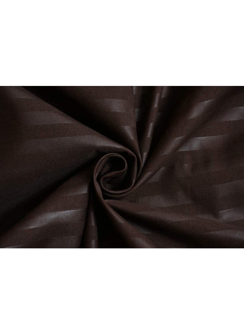 Fablicious Glace Cotton Embossed Bedsheet for Double Bed with Two Pillow Covers King Size 90 x 100 Inch Coffee