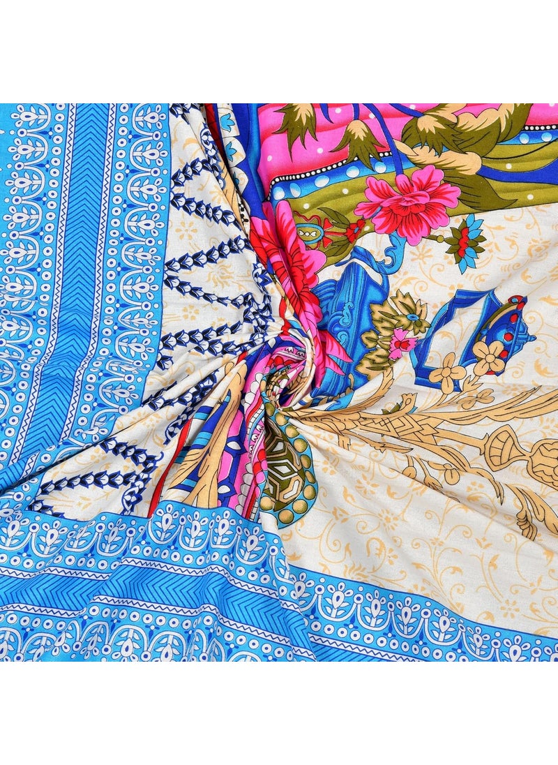 LIVING ROOTS Pure Cotton Soft Skin Friendly 1 Bedsheet with 2 Pillow Covers Queen Size Bedsheet 86 96 inches 7 8 Feet Rich Fast Colour with No Colour Bleeding Guarantee 319 Blue