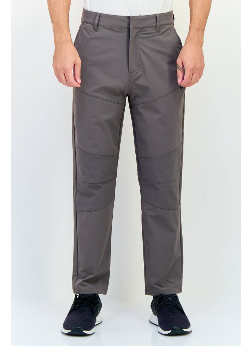 Men Tapered Fit Solid Tapered Pants, Grey
