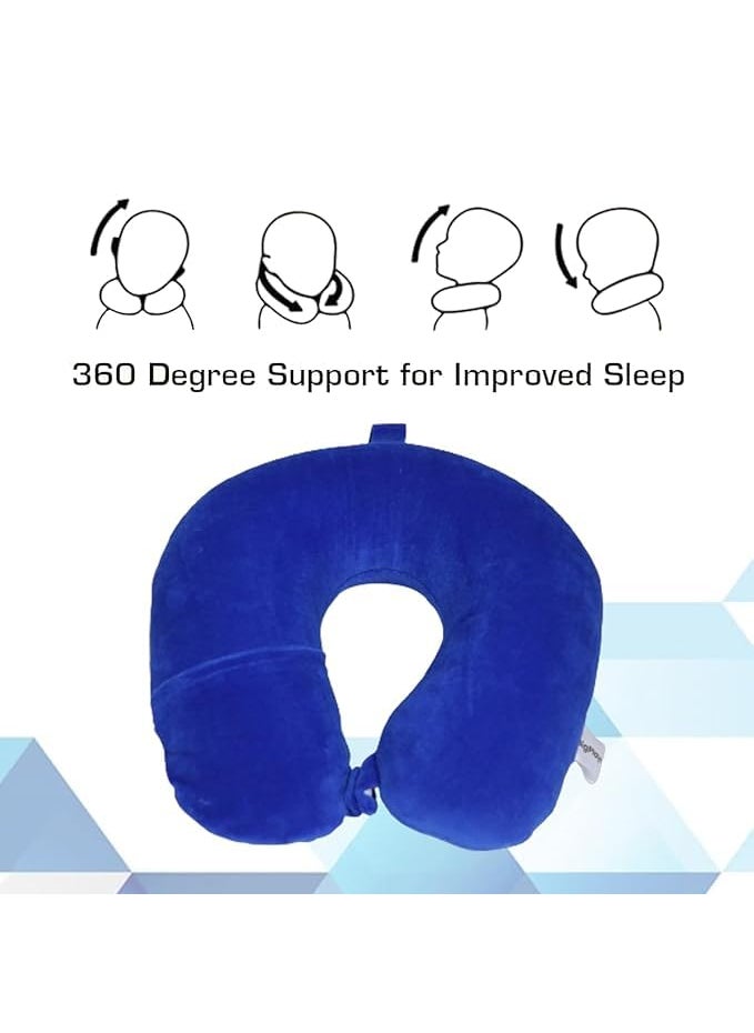 JYFT Premium Travel Neck Pillow and Eye Mask Travel Essential Neck Pain Relief for Flights Cars Air Pillow Neck Supportive Car Cushion for Ultimate Neck Rest Cervical Pillow
