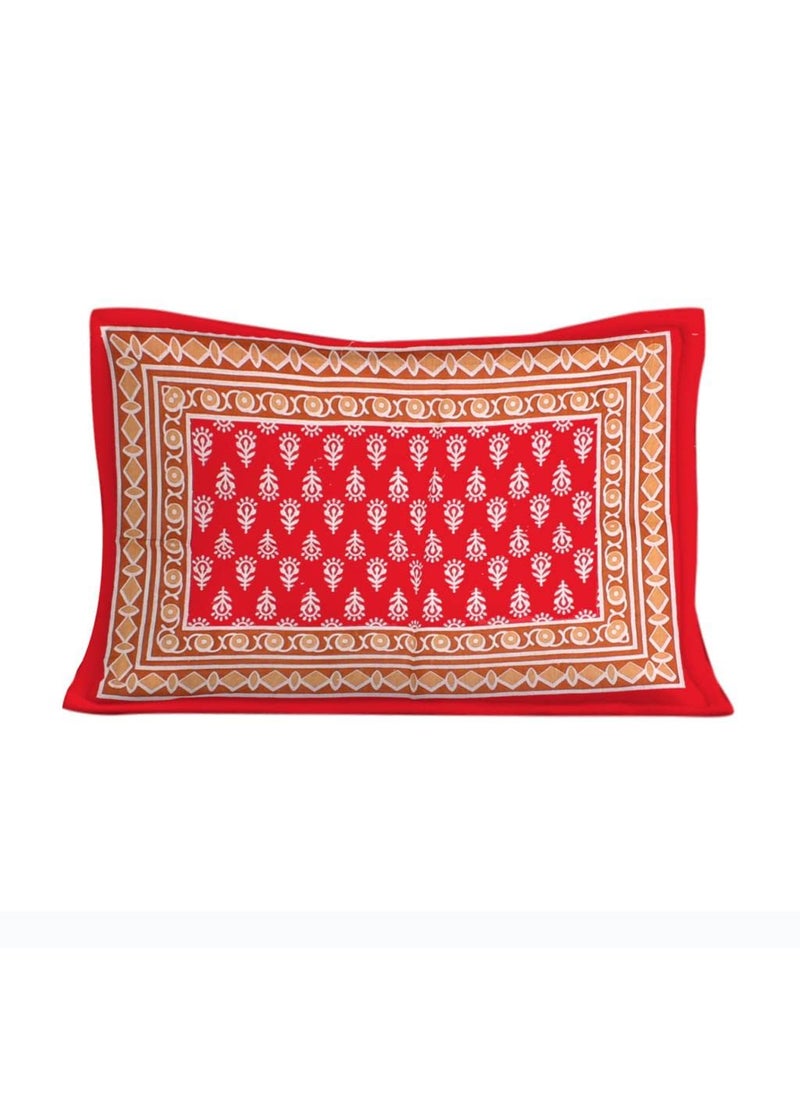JAIPUR PRINTS 100 Cotton Jaipuri Traditional Single Bedsheet with 1 Pillow Covers Single Sale 16