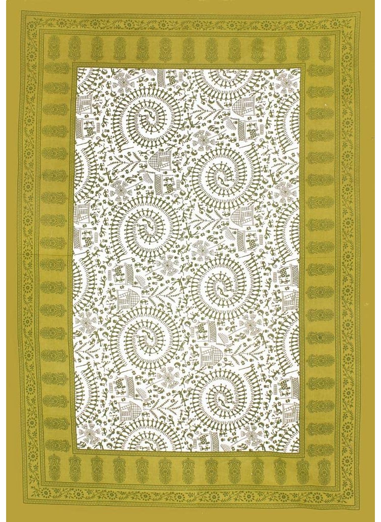 JAIPUR PRINTS 100 Cotton Jaipuri Traditional Single Bedsheet with 1 Pillow Covers Single Sale 03