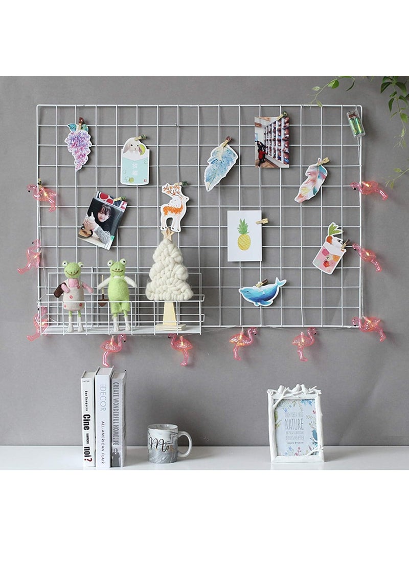 GreenUniverse Grid Photo Frame for Wall Clip Holder Photo FrameMulti Functional Creative Mesh Wall GridPackage 1pc Frame White 45cm x 65cm
