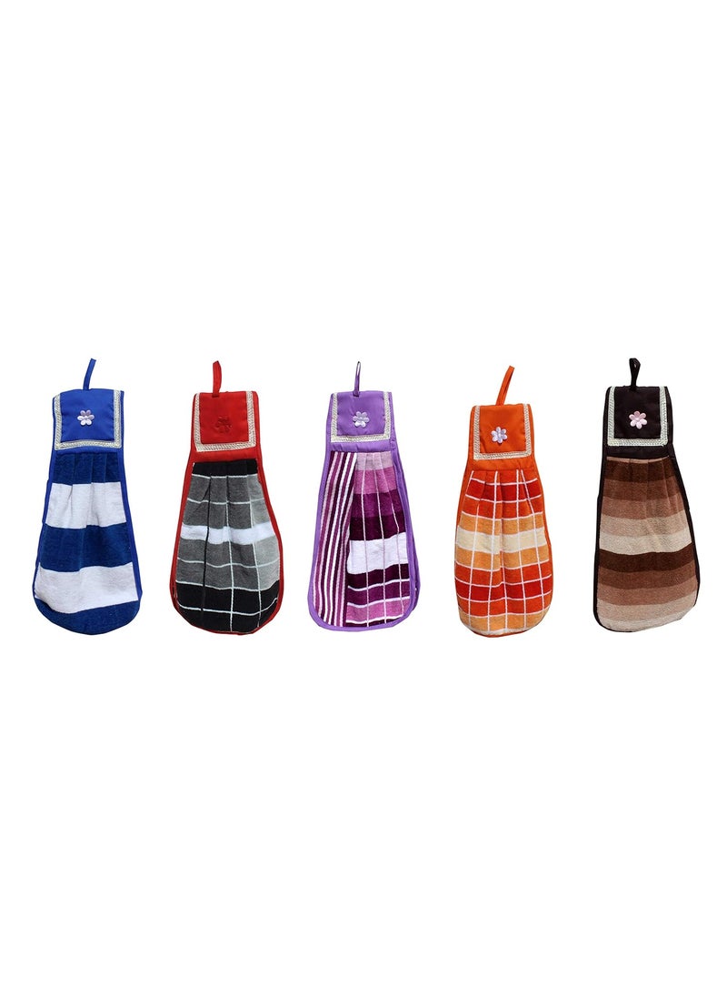 Mandhania Cotton Hand Towel Set of 5 Multicolour
