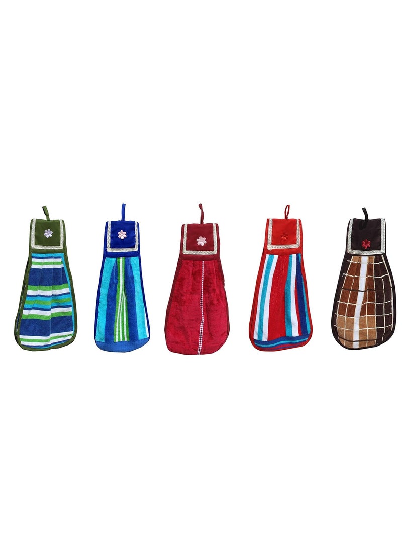 Mandhania Cotton Hand Towel Set of 5 Multicolour