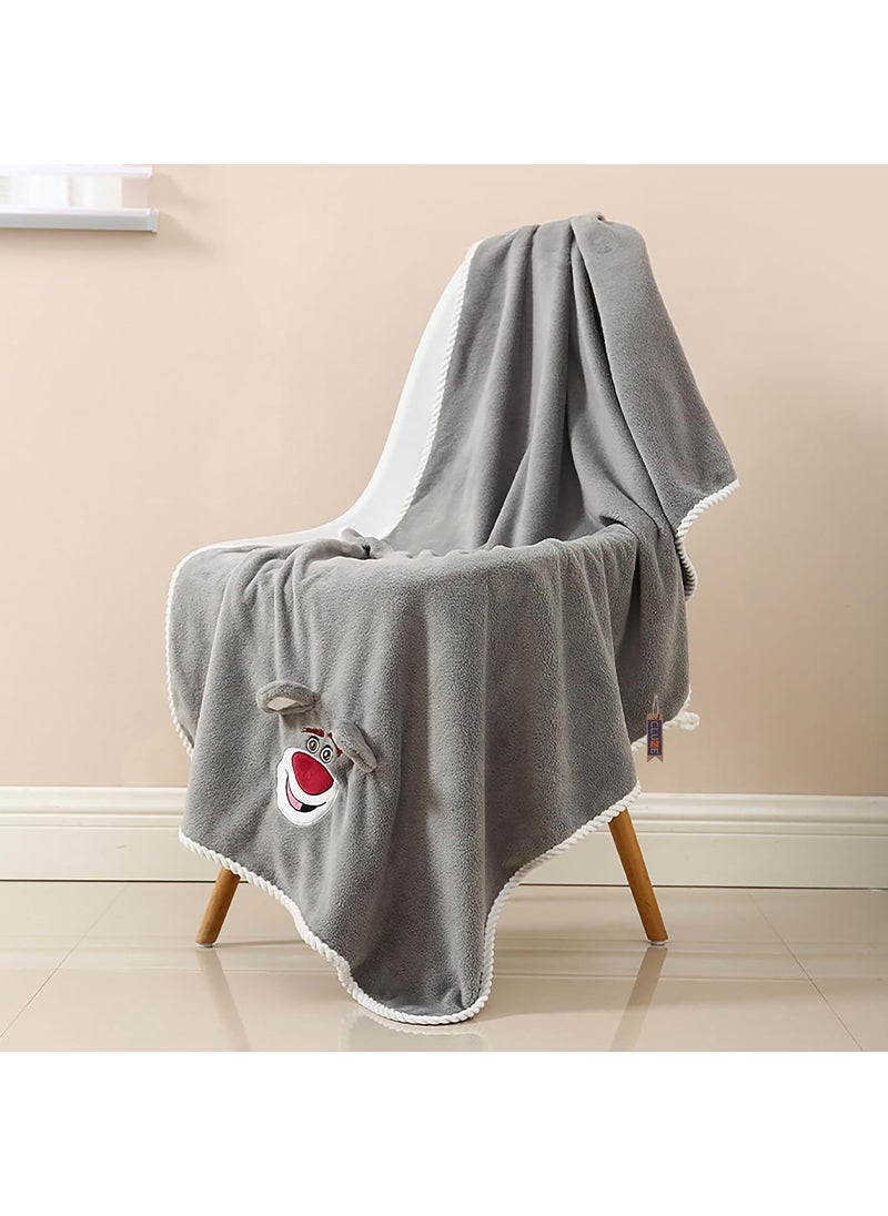 CLUZE Lotso Bear Bath Towel for Kids Oversized Microfiber Beach Towel Lightweight Quick Dry 30x60 Inches Grey