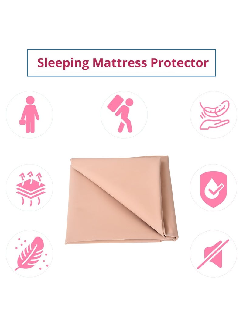 Aqbah Ultra Soft Rubber Sheet for Bed Adult Toddler Mattress Protector Non Absorbent Reusable Crib Mattress Protection NonAllergic Peach 39X36 inches