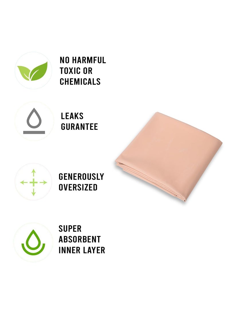 Aqbah Ultra Soft Rubber Sheet for Bed Adult Toddler Mattress Protector Non Absorbent Reusable Crib Mattress Protection NonAllergic Peach 39X36 inches