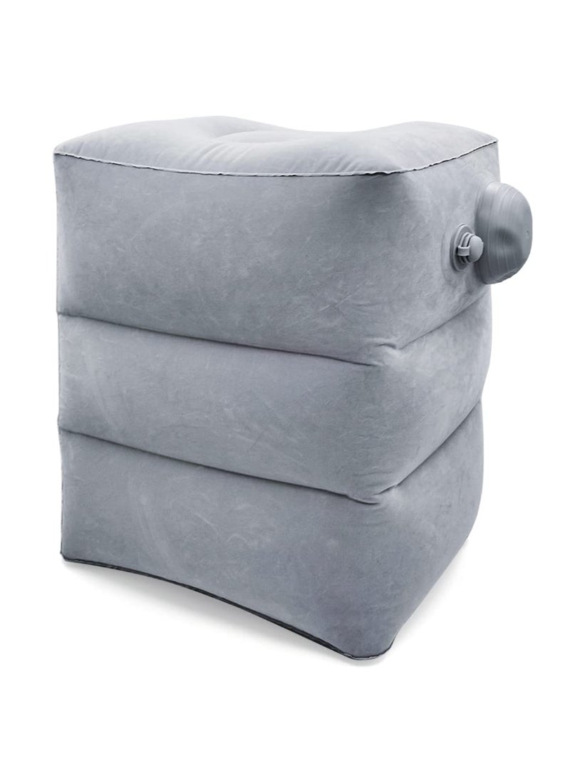 Optifit Inflatable Air Travel Pillow leg pillows for sleeping Portable Footrest Pillow for Flight Home Office Footstool Selfinflatable Air Travel Pillow for Adult KidsGrey