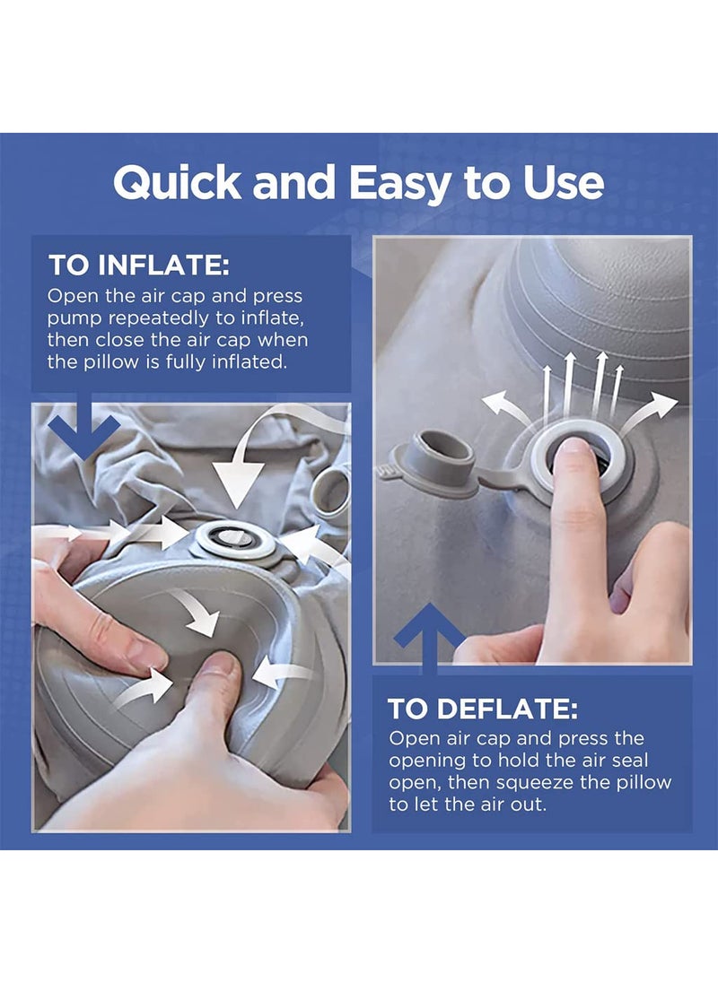 Optifit Inflatable Air Travel Pillow leg pillows for sleeping Portable Footrest Pillow for Flight Home Office Footstool Selfinflatable Air Travel Pillow for Adult KidsGrey