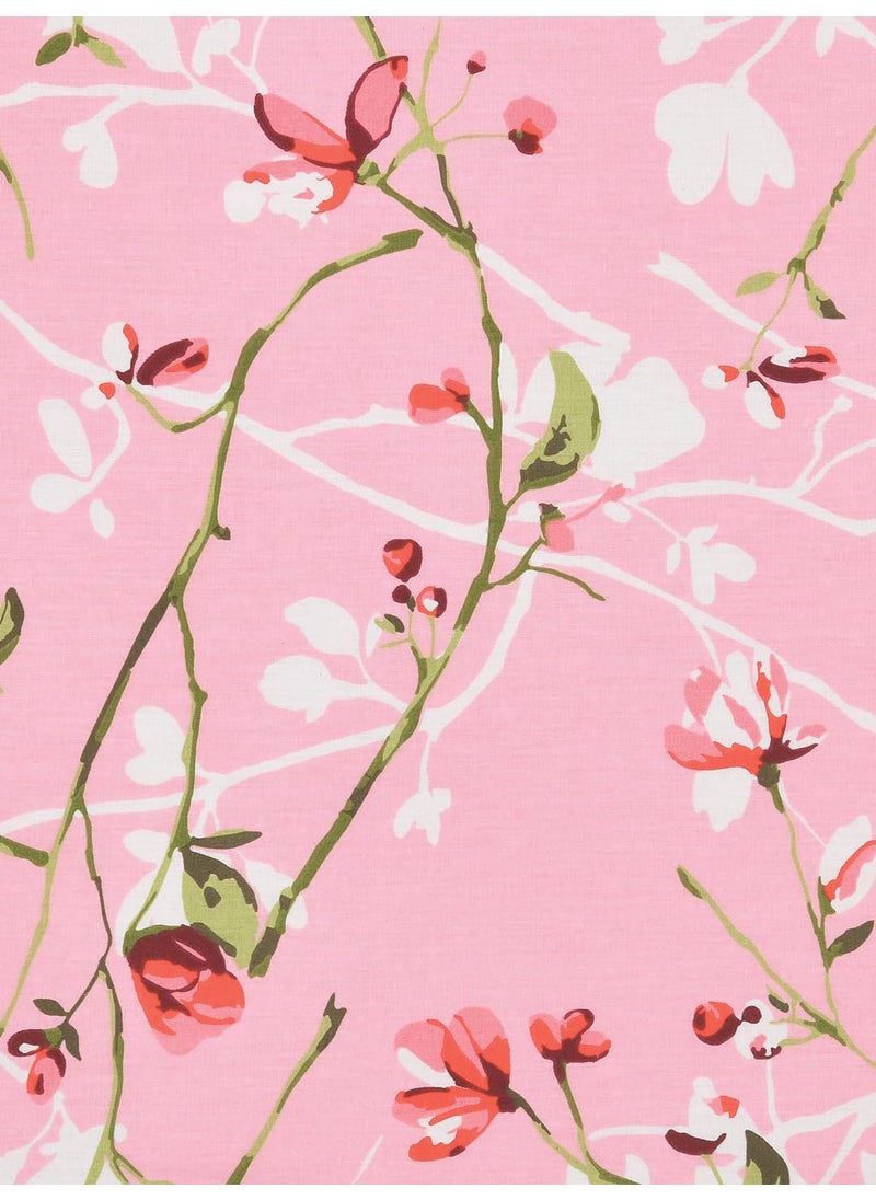 haus kinder Bedsheet for Double Bed Elastic Fitted Queen Size 186 TC 1 Fitted Bed Sheet for Double Size Bed 2 Pillow Covers 60 X 78 Inches 13 Inch Deep Pocket Summer Vinatge Romance Pink