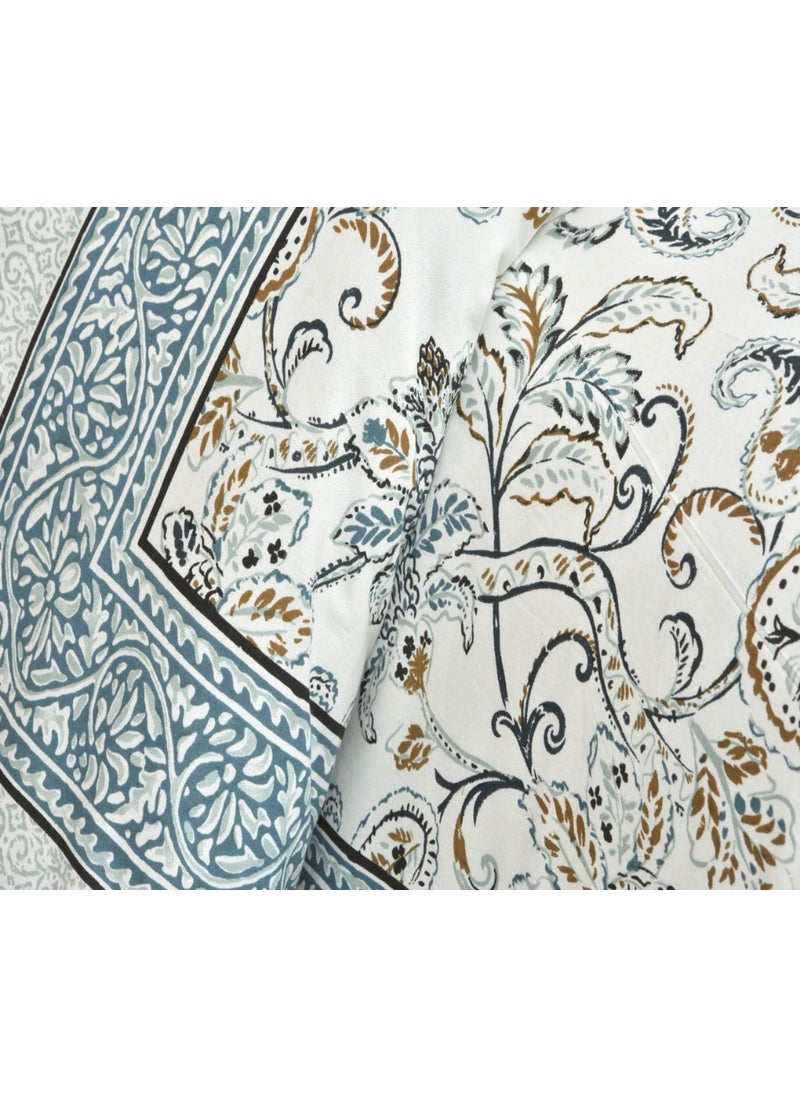 EasyGoods 240 TC Pure Cotton Bedsheet for Double Bed King Queen Size Bed Jaipur Rajasthani Design with 2 Pillow Covers Extra Soft Wrinkle Free 90 x 103 inches Sea Green Monarch06