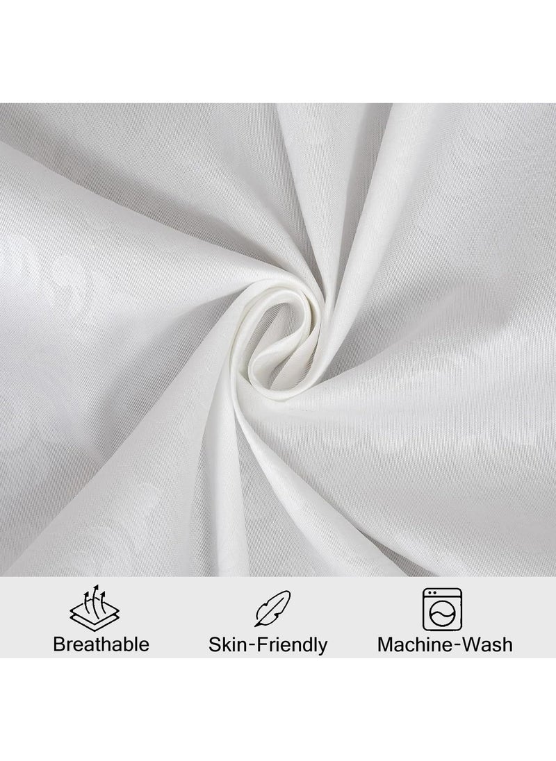 FRESH FROM LOOM Microfiber Wrinkle ResistantSoft Skin SafeBreathable King Size Flat BedsheetsHotelHomeDouble Bedsheet Set With 2 Pillow Covers95X90 Inches WhiteDamas Design144 TC