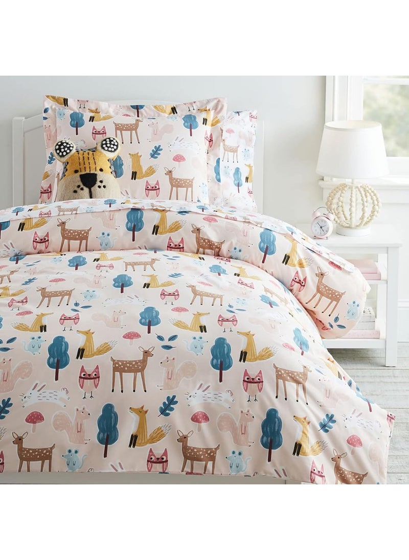 LORETO A QUALITY LINEN BRAND 100 Cotton Bedsheet for Double Bed 1 Double Bedsheet with 2 Pillow Covers 144 TC Queen Size Double Bedsheet Cotton Peach Baby Animals