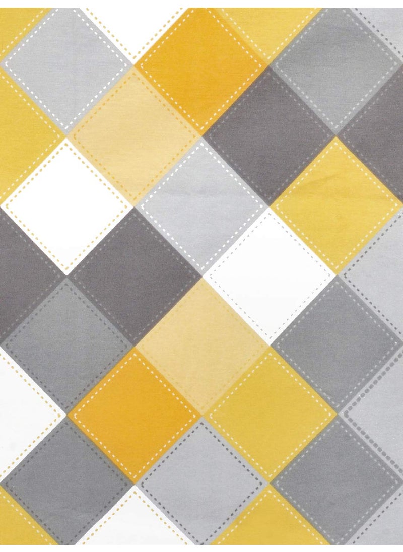 HUESLAND by Ahmedabad Cotton 144 TC Cotton Double Bedsheet with 2 Pillow Covers Yellow Grey