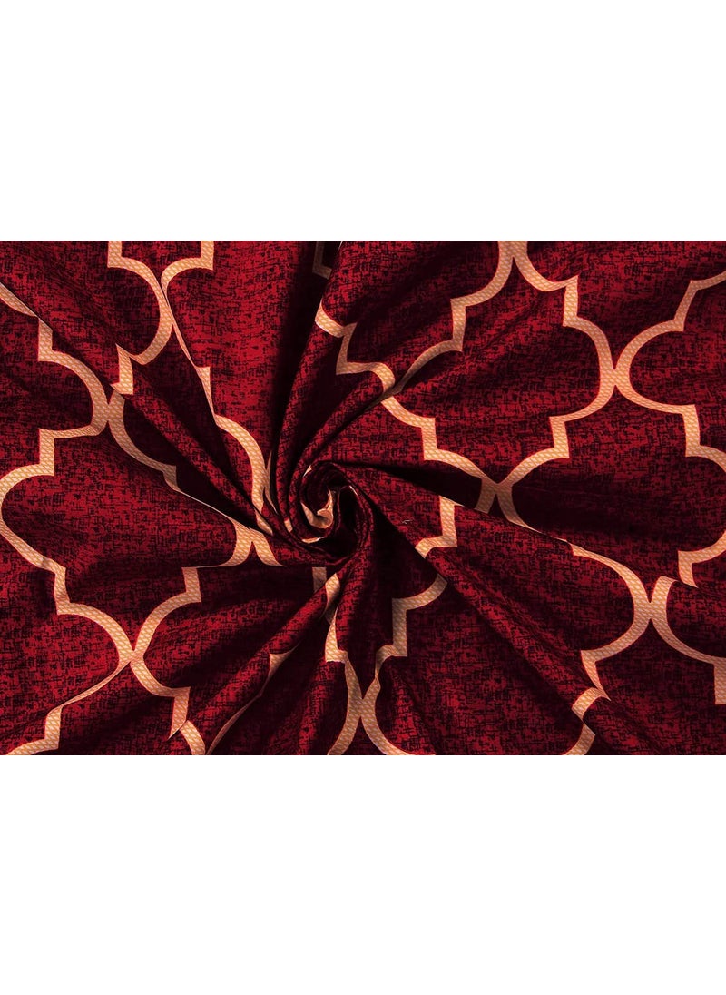 Delight Zone Prime Collection 160TC Supersoft Glace Cotton Double Bedsheet with 2 Pillow Covers Multicolour Size 90 x 90 Inch Maroon Ring Damaas BS Gold