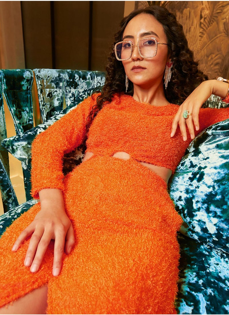 Orange Fuzzy Dress