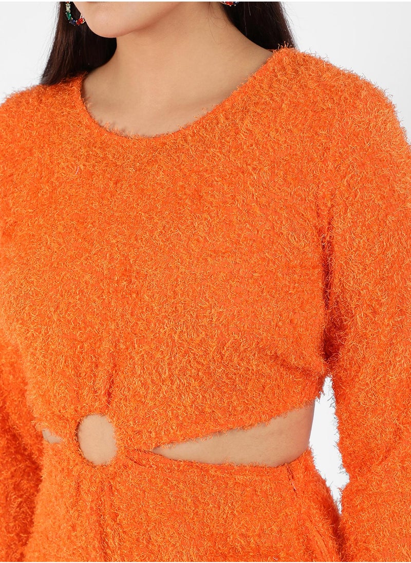 Orange Fuzzy Dress