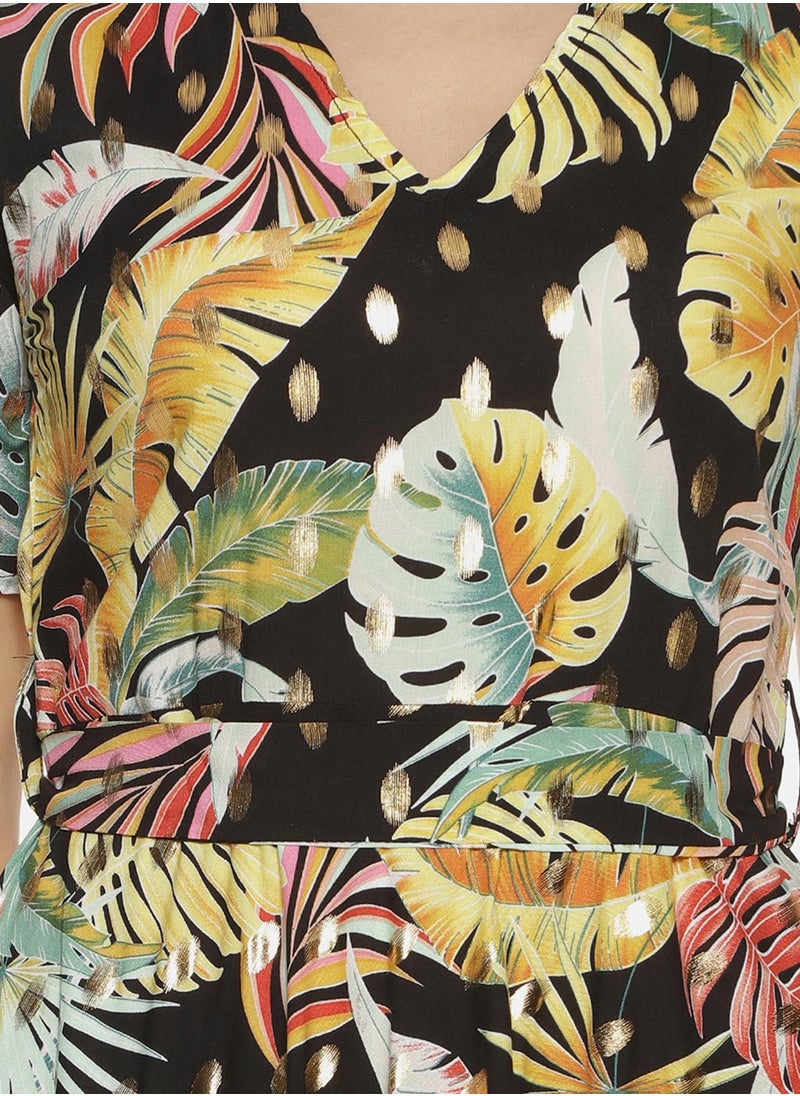Tropical Print Dress